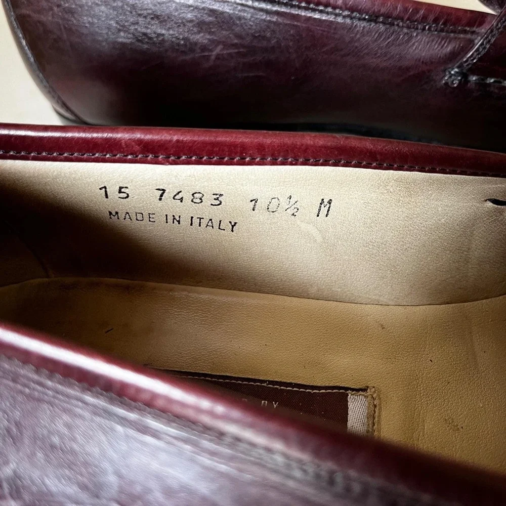 Johnston & Murphy Tassel Loafers Burgundy‎ Leather Italy 10.5 M Classic